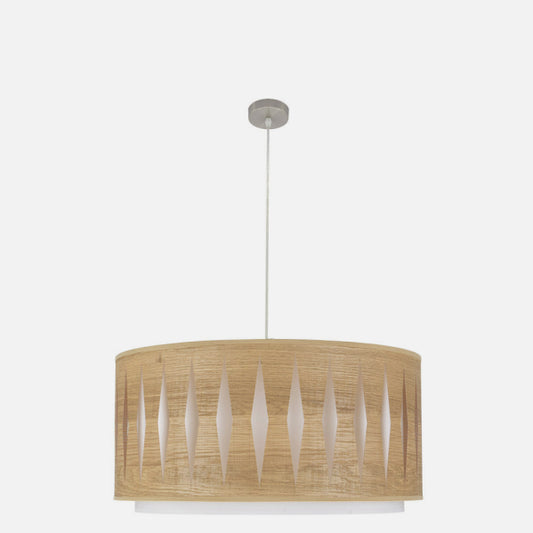 Lámpara Colgante Alexandra 60 cm 3xE27 Níquel y Madera Clara Fabrilamp - imagen 2 | Fabrilamp / Abrila