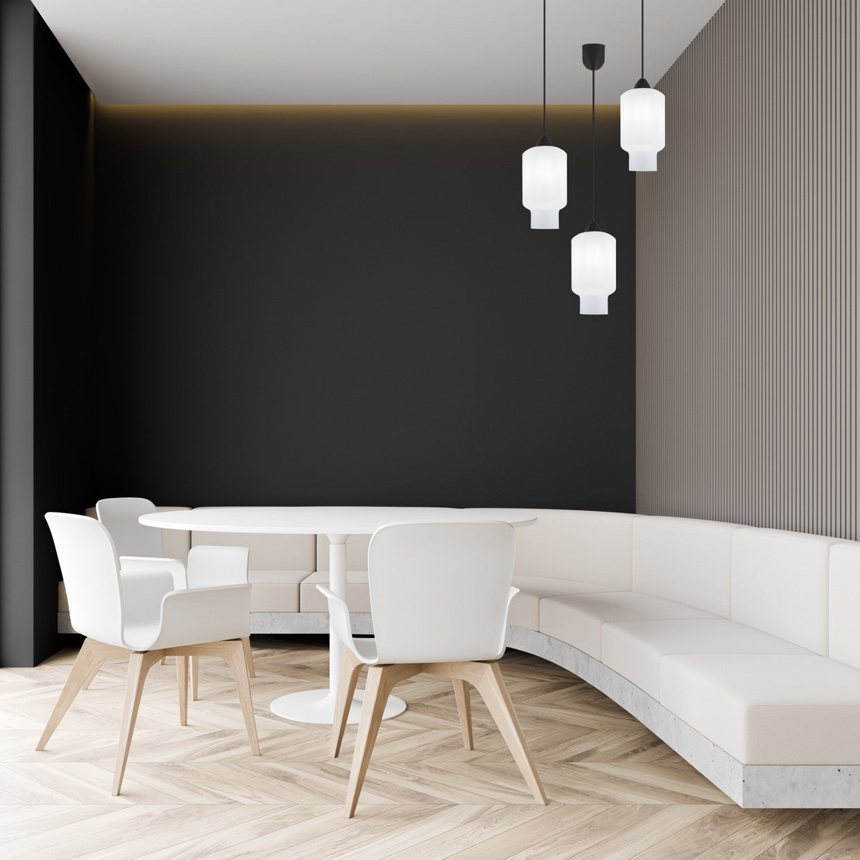 Colgante Babel Negro Opal Blanco AJP/Alemar Ref. 11171 - Medidas detalladas. Iluminación elegante para el hogar. Luzguru.com