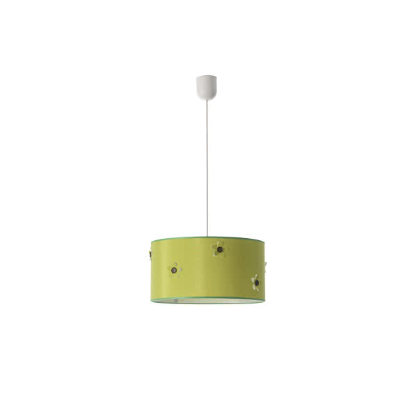 Lámpara Colgante Infantil Botón Verde 35 cm Textil Fabrilamp - vista principal | Fabrilamp / Abrila
