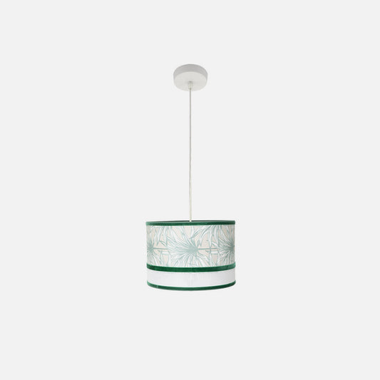 Lámpara Caledonia fabricada en Metal color Blanco y Textil color Verde