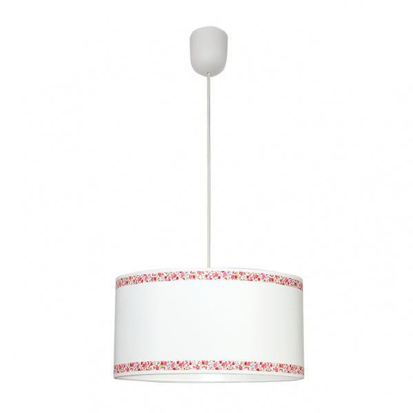 Lámpara Colgante Infantil Cenefa 35 cm Blanco y Rosa Fabrilamp - vista principal | Fabrilamp / Abrila