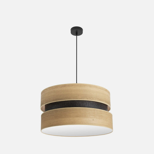 Colgante Colet fabricado en metal color negro y madera clara