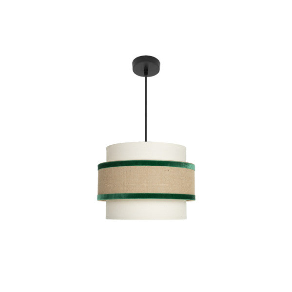 Lámpara Colgante Cornalina 30 cm Beis y Verde Fabrilamp - vista principal | Fabrilamp / Abrila