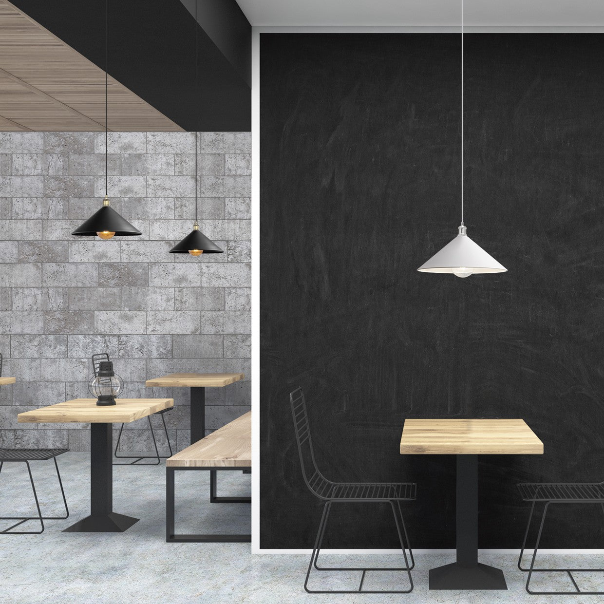 Medidas Colgante Cortez Negro AJP/Alemar Ref. 11287 - LuzGuru.com