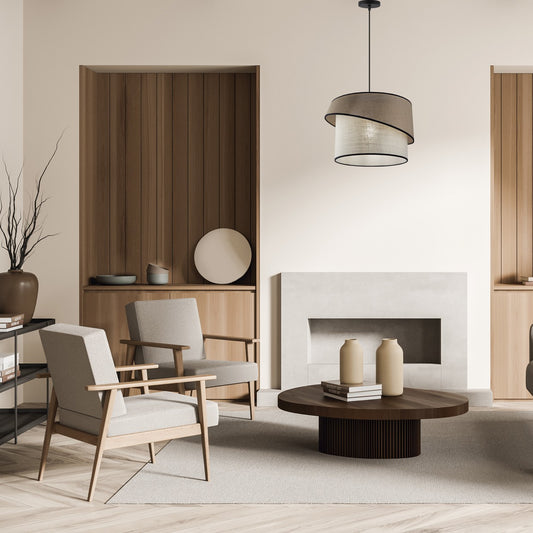 Medidas Colgante Elian Marrón-Beige AJP/Alemar Ref. 11454 - LuzGuru