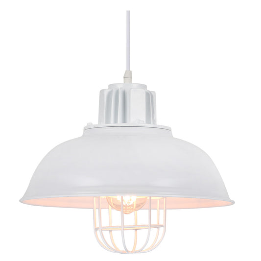 Colgante Emu fabricado en metal color blanco, estilo rústico e industrial