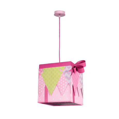 Lámpara Colgante Infantil Serie Regalo Rosa 1xE27 Fabrilamp - vista principal | Fabrilamp / Abrila