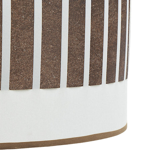 Lámpara colgante Ivanna fabricada en metal marrón con pantalla textil blanco/óxido - Diseño Fabrilamp