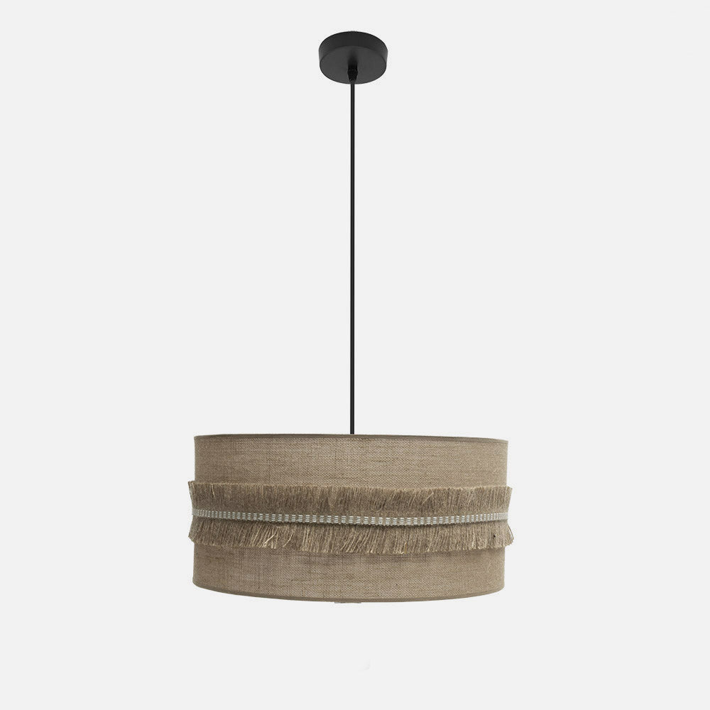 Colgante rústico con 2 portalámparas E27 para luz difusa general, ideal para salón