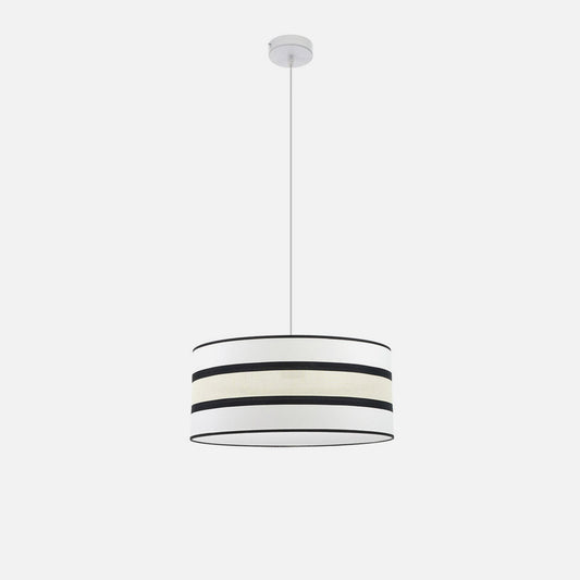 KARLA colgante fabricado en Metal y Textil color Blanco y Beis