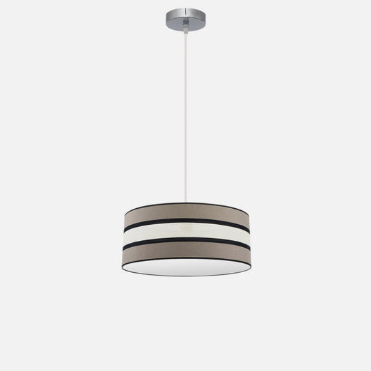 Lámpara Colgante Karla 40 cm Pantalla Textil Topo y Beis Fabrilamp - imagen 2 | Fabrilamp / Abrila