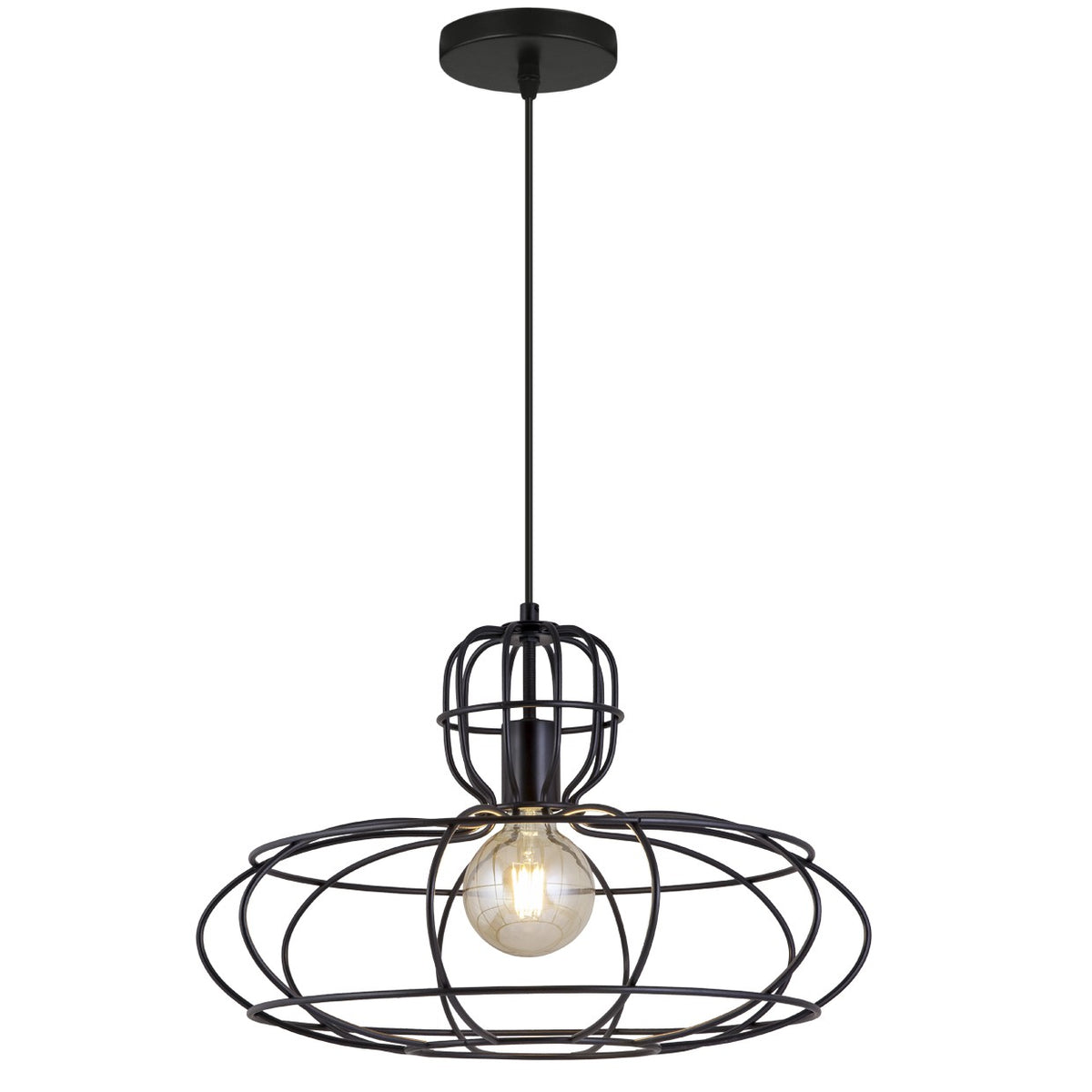 Lámpara Colgante Matera Negro 60W E-27 Metal AJP Alemar - vista principal | AJP / Alemar