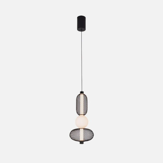 Lámpara Colgante LED Mimosa 13W Negro Metal y Cristal Fabrilamp - imagen 2 | Fabrilamp / Abrila