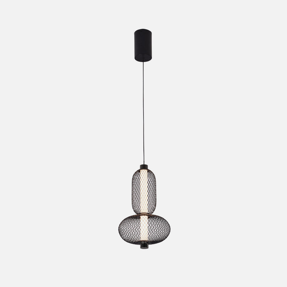 Colgante Mimosa fabricado en Metal color Negro con luz LED