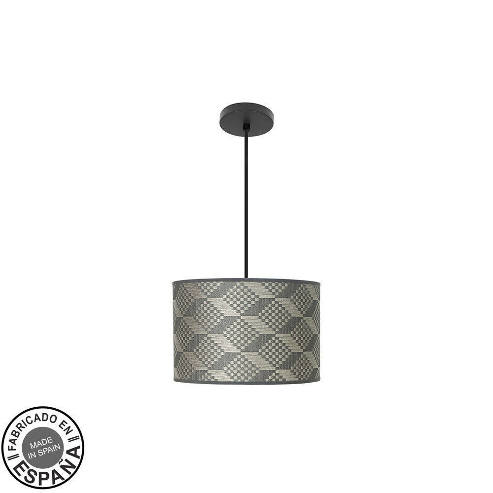 Colgante MODA Fabrilamp / Abrila diseño Tetris gris y negro, Ref. 212493119