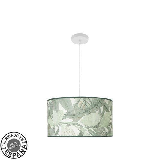 Lámpara Colgante Moda 2xE27 40 cm Fabrilamp - Hoja Verde, Blanco | Fabrilamp / Abrila