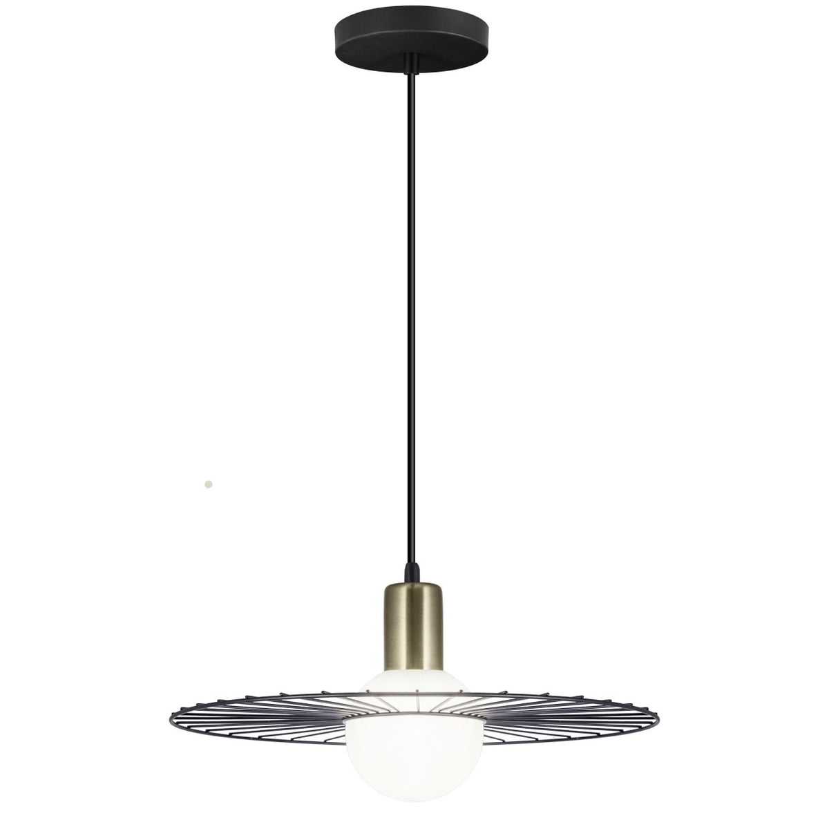 Lámpara Colgante Niza Negro Metal y Cuero 1x40W G-9 AJP Alemar - vista principal | AJP / Alemar