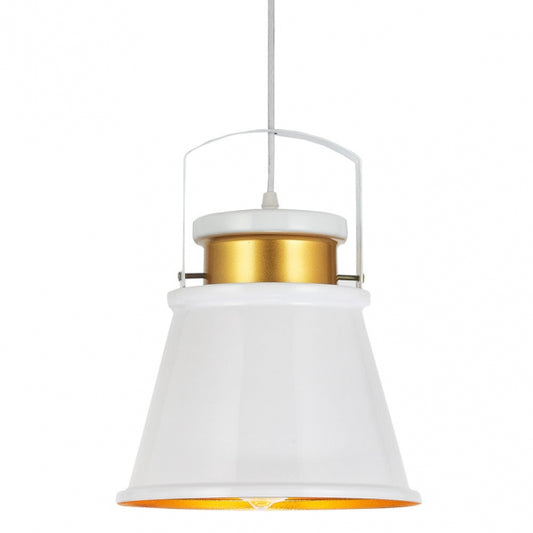 Lámpara Colgante Pelícano 25 cm Blanco y Oro Fabrilamp - imagen 2 | Fabrilamp / Abrila
