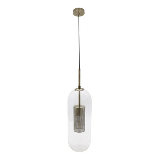 Lámpara Colgante Pixie 1xE27 Cuero Cristal Fabrilamp - 15 cm | Fabrilamp / Abrila · Ref. 193591514
