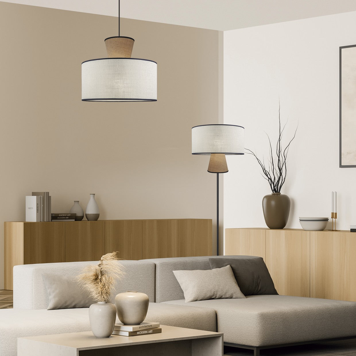 Medidas colgante Selma Beige-Tostado AJP/Alemar (Ref. 11195) - LuzGuru