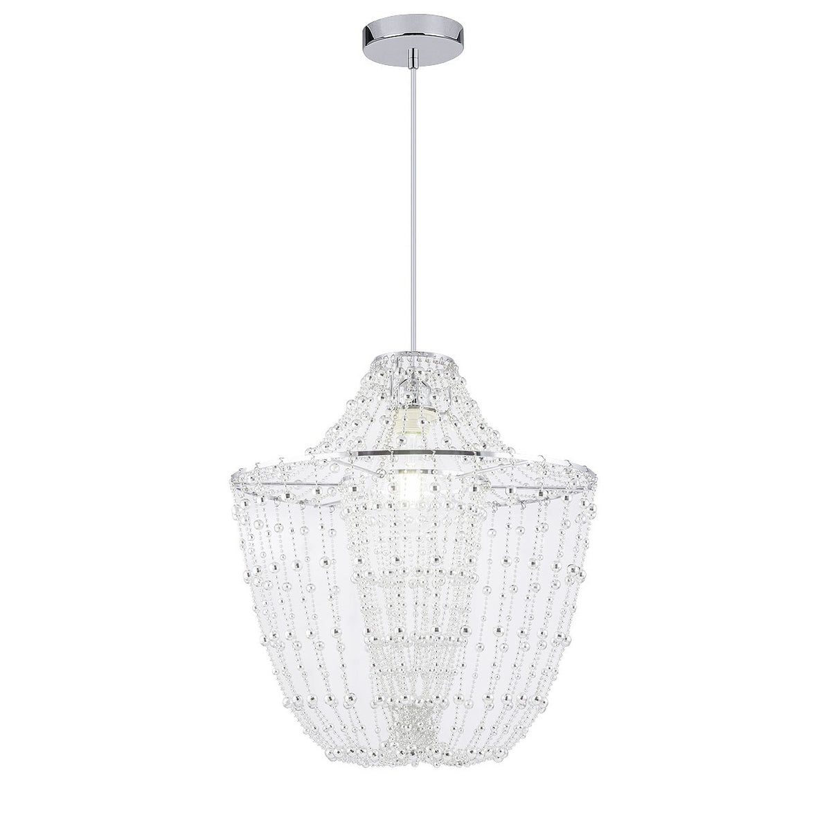 Lámpara Colgante Tebas Cromo 1x60W E-27 Acrílico y Metal AJP - vista principal | AJP / Alemar