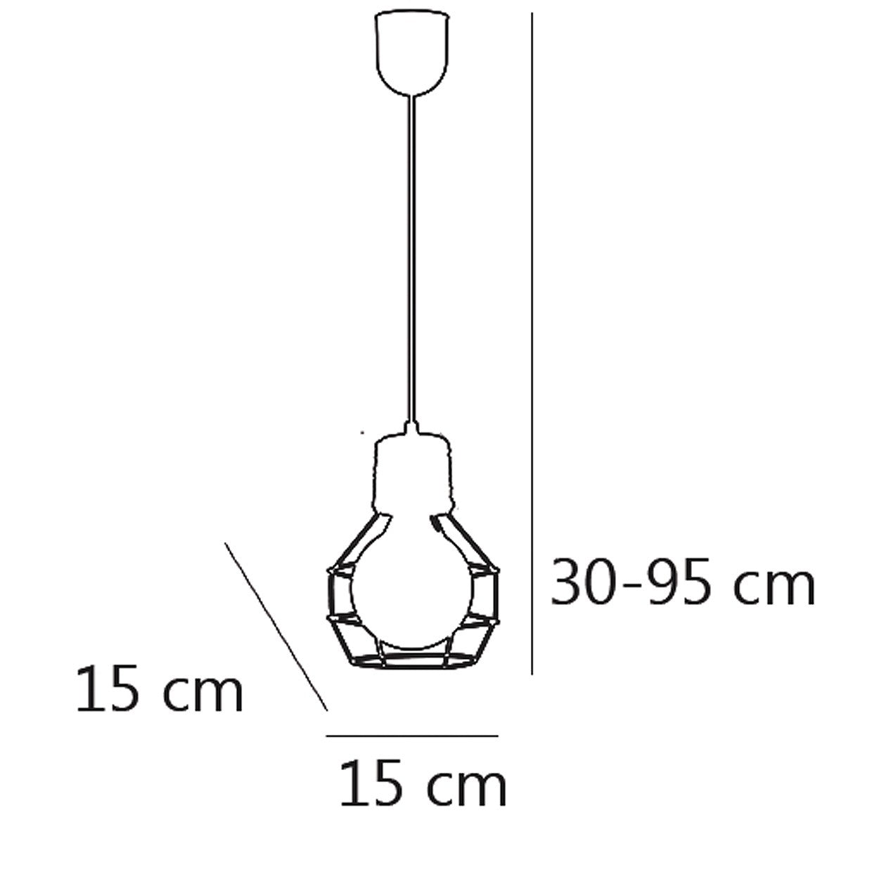 Colgante Trena Negro AJP/Alemar (Ref. 10598): Dimensiones detalladas. Ilumina tu espacio con estilo. LuzGuru.com