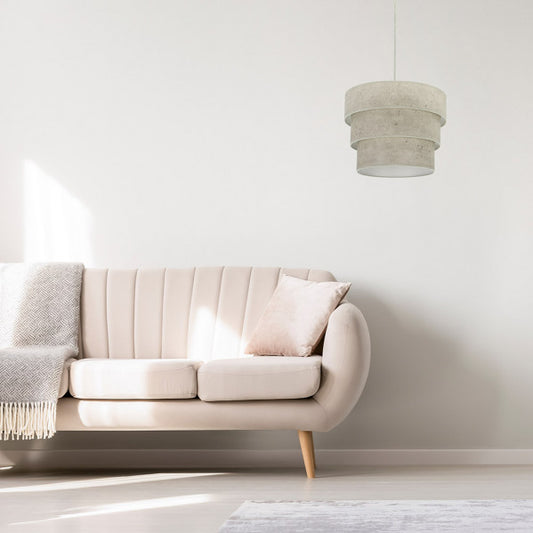 Lámpara Colgante Smile 40 cm Triple Pantalla Cemento Gris Fabrilamp - imagen 2 | Fabrilamp / Abrila