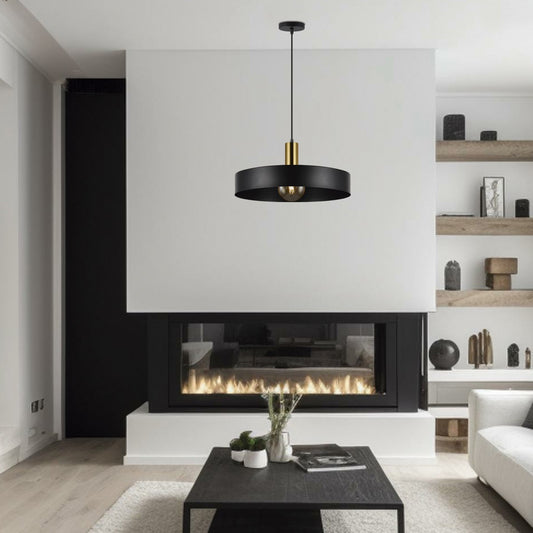 Medidas Colgante UMA Negro y Latón AJP/Alemar Ref. 11301 - luzguru.com