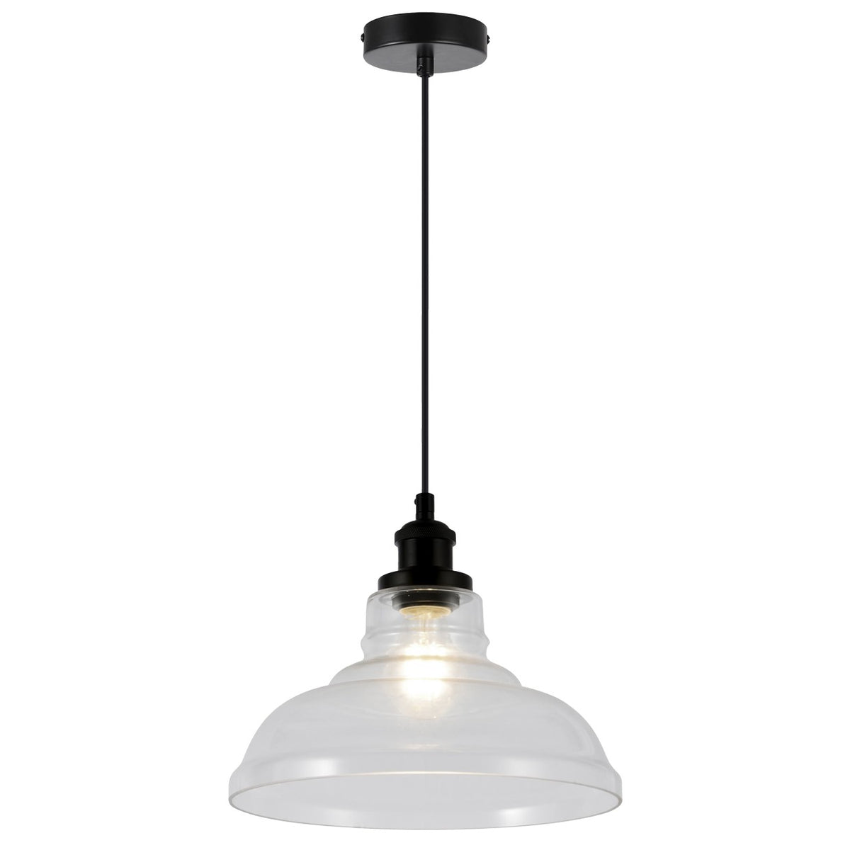 Lámpara Colgante Umbría 28 cm y Cristal Ámbar AJP - Negro | AJP / Alemar · Ref. 11642
