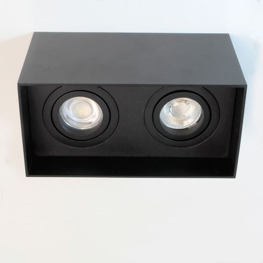 Foco de Techo Basculante Clark 2xGU10 200 mm Negro CristalRecord - imagen 2 | CristalRecord