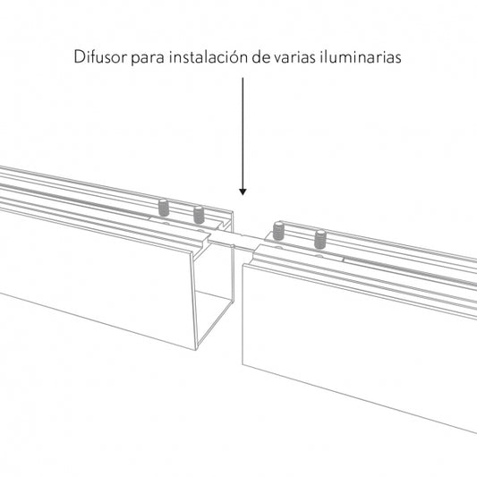 Difusor para Regleta Empotrable Linex 300 cm Opaco Fabrilamp - imagen 2 | Fabrilamp / Abrila