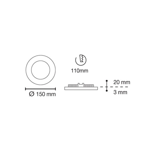 Downlight Novo Lux fabricado en aluminio color blanco, ideal para interiores