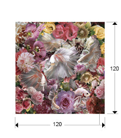 Medidas Fotografía Schuller Peces Luchador Siam (Ref. 987165): 120x120cm, 0.4cm profundidad, 14.2kg. Cristal templado.