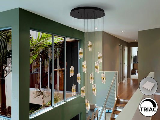 Lámpara Moderna LED Negro Oro - Schuller Iliada | luzguru.com