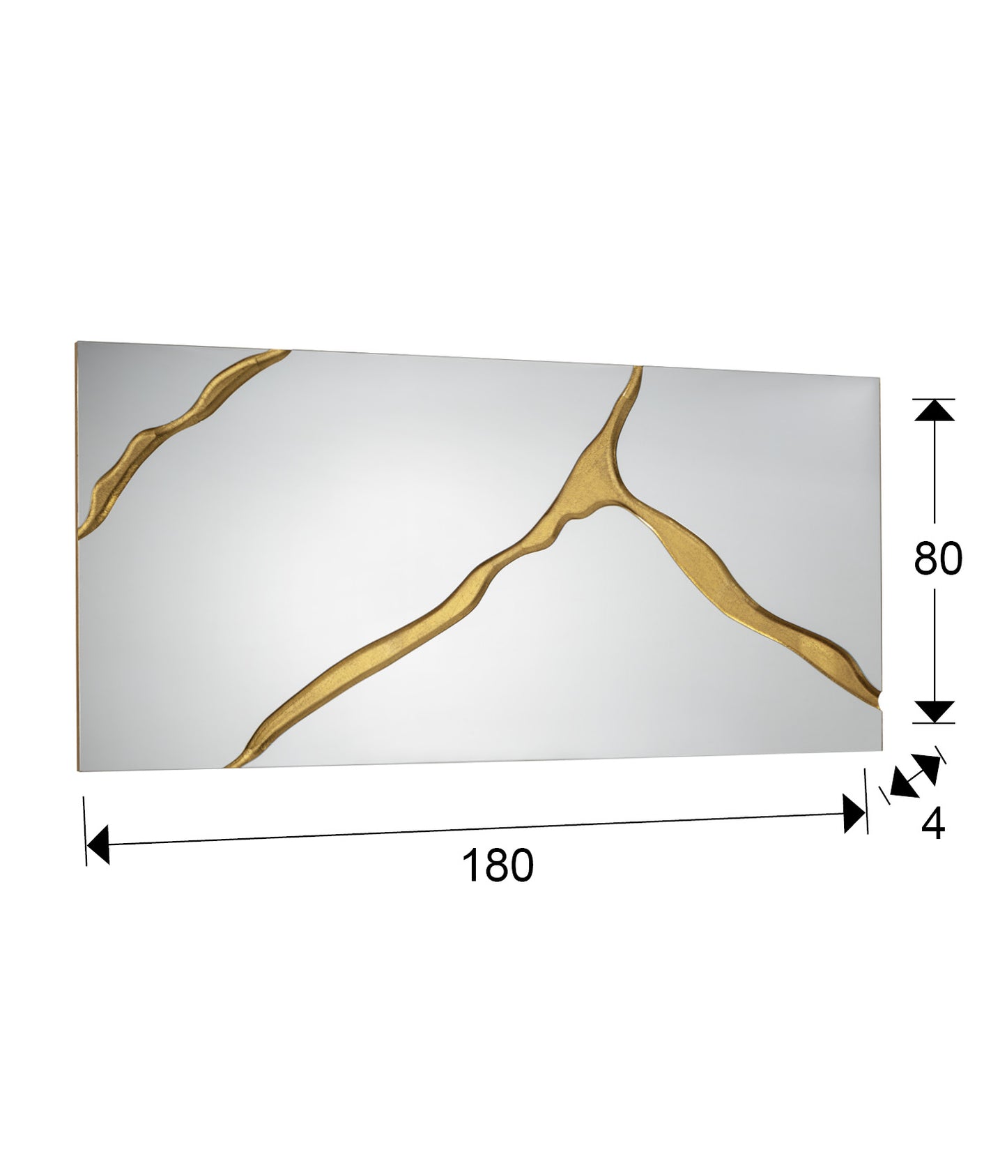 Medidas espejo Schuller Surcos II Pan Oro 80x180 (Ref. 487474): 80x180x4 cm, 38.6 kg.