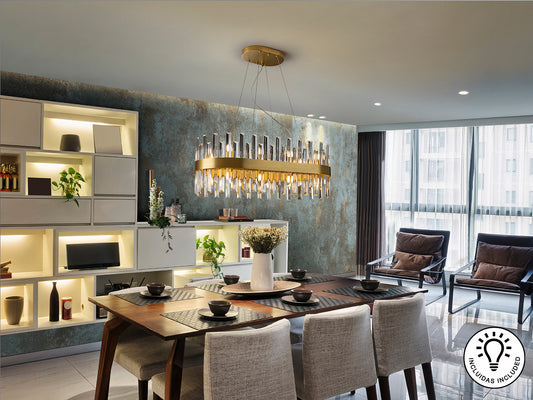 Lámpara Ovalada Oro Schuller Grace - Iluminación de Lujo | luzguru.com