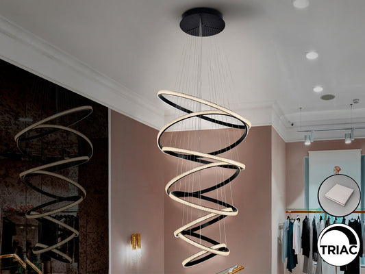 Lámpara de Techo 8 Aros Negra - Schuller Ring - Calidad Premium | luzguru.com