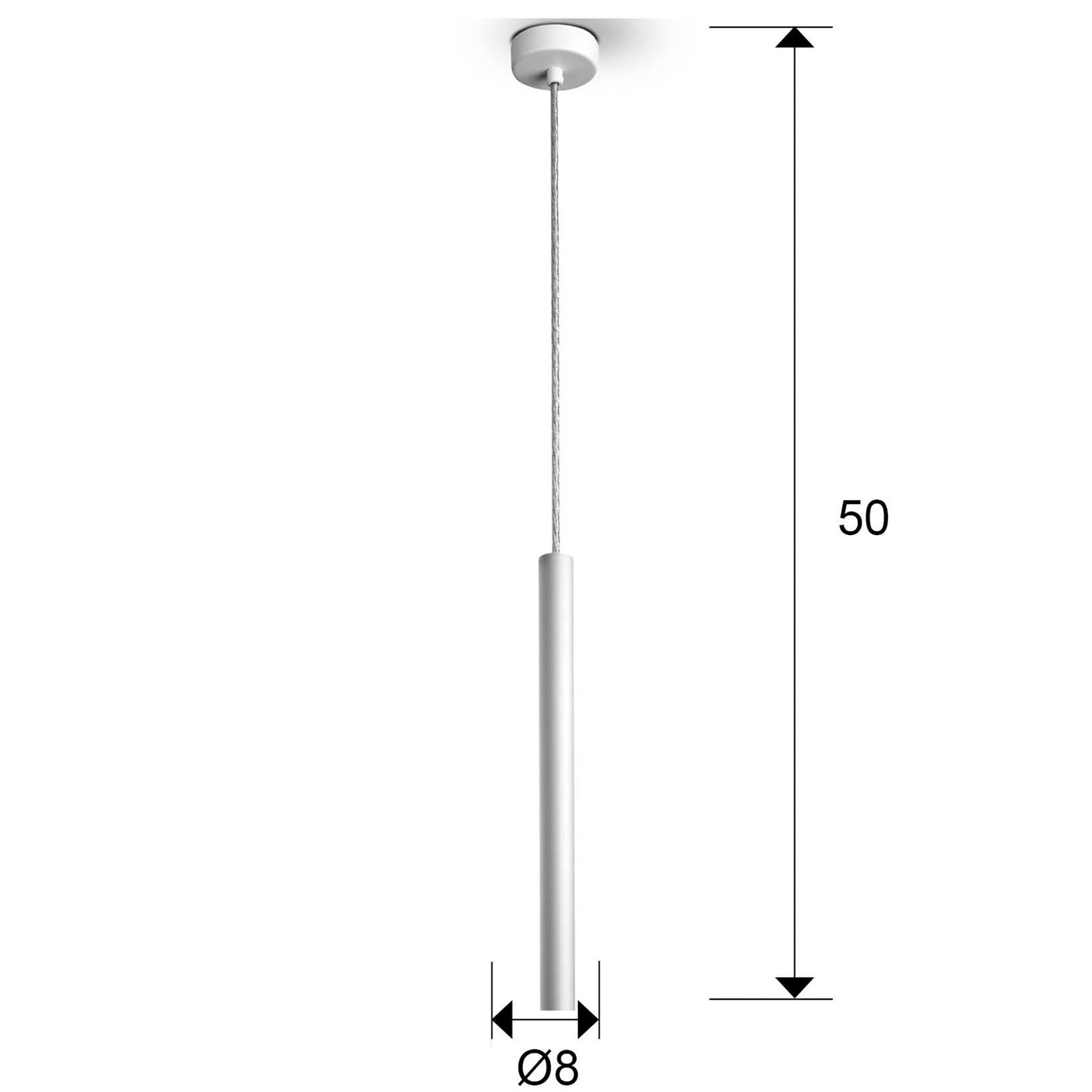 Medidas Lámpara Schuller Varas Blanco 1L (Ref. 373075): Alto 65-140cm, diámetro florón 8cm, diámetro pantalla 3cm. luzguru.com