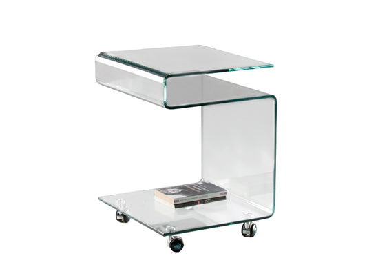 Mesa Auxiliar Cristal Transparente - Schuller - Calidad Premium | luzguru.com