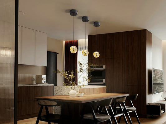 Lámpara Zaria SCHULLER 502177 - Detalle de la elegante lámpara de metal negro mate con detalles en bronce y tulipa de acrílico ámbar. Iluminación cálida 3000K, 4.2W LED, 275lm.