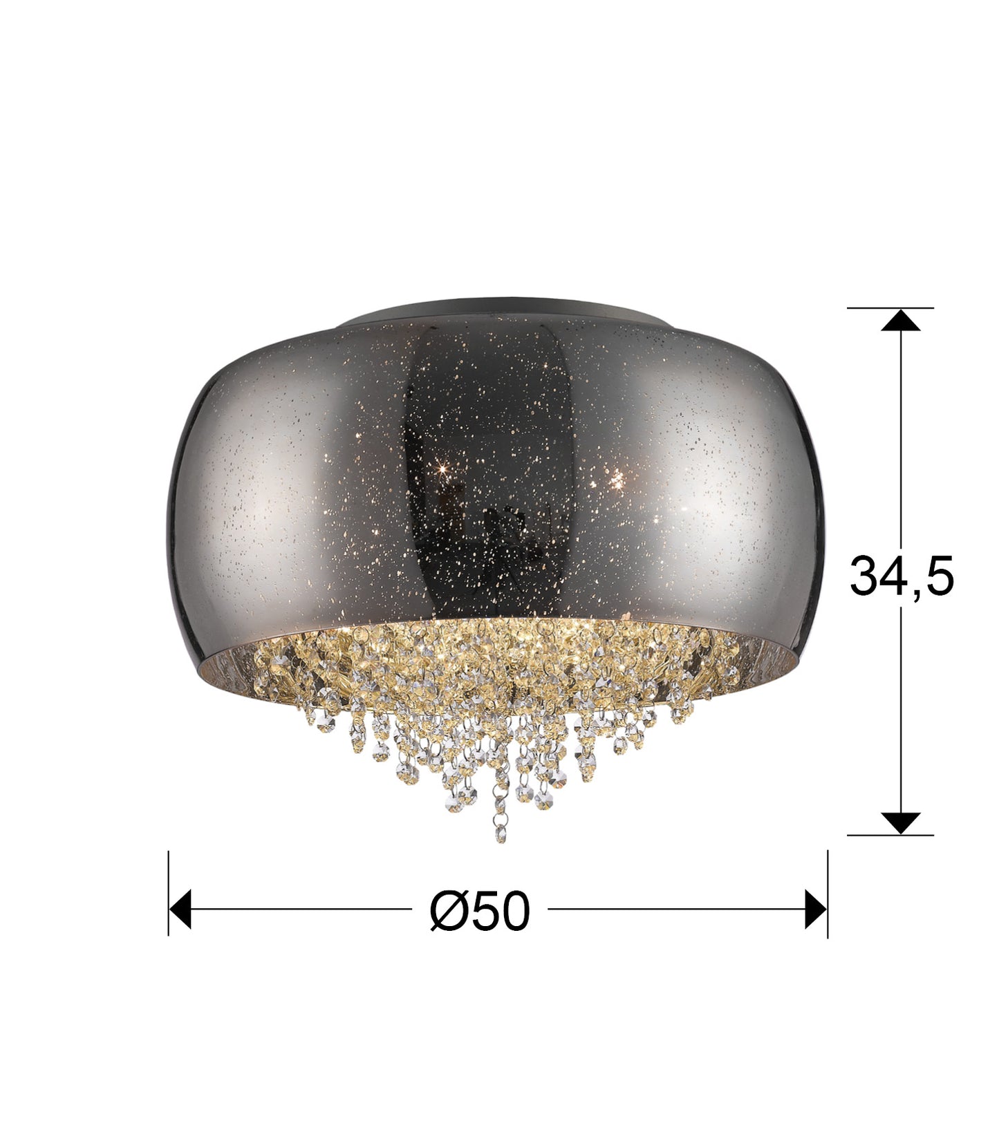Medidas Plafón Caelum Schuller 618318: Ø50cm, Alto 34.5cm. Iluminación interior.