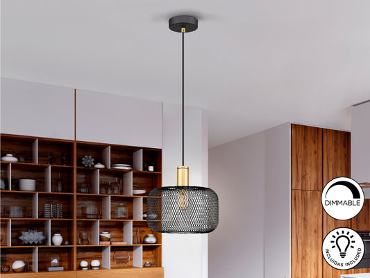 Lámpara Moderna Oro Negro - Schuller Osiris | luzguru.com