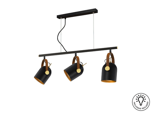 Lámpara Moderna Negro/Oro - Schuller Adame | luzguru.com