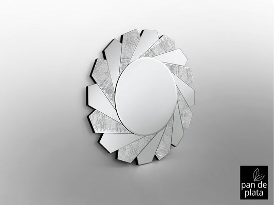 Espejo Moderno Flavia Ø100cm Plata - Schuller | luzguru.com