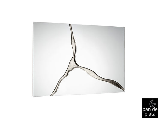 Espejo Rectangular Pan Plata 80x120cm - Schuller Surcos II | luzguru.com