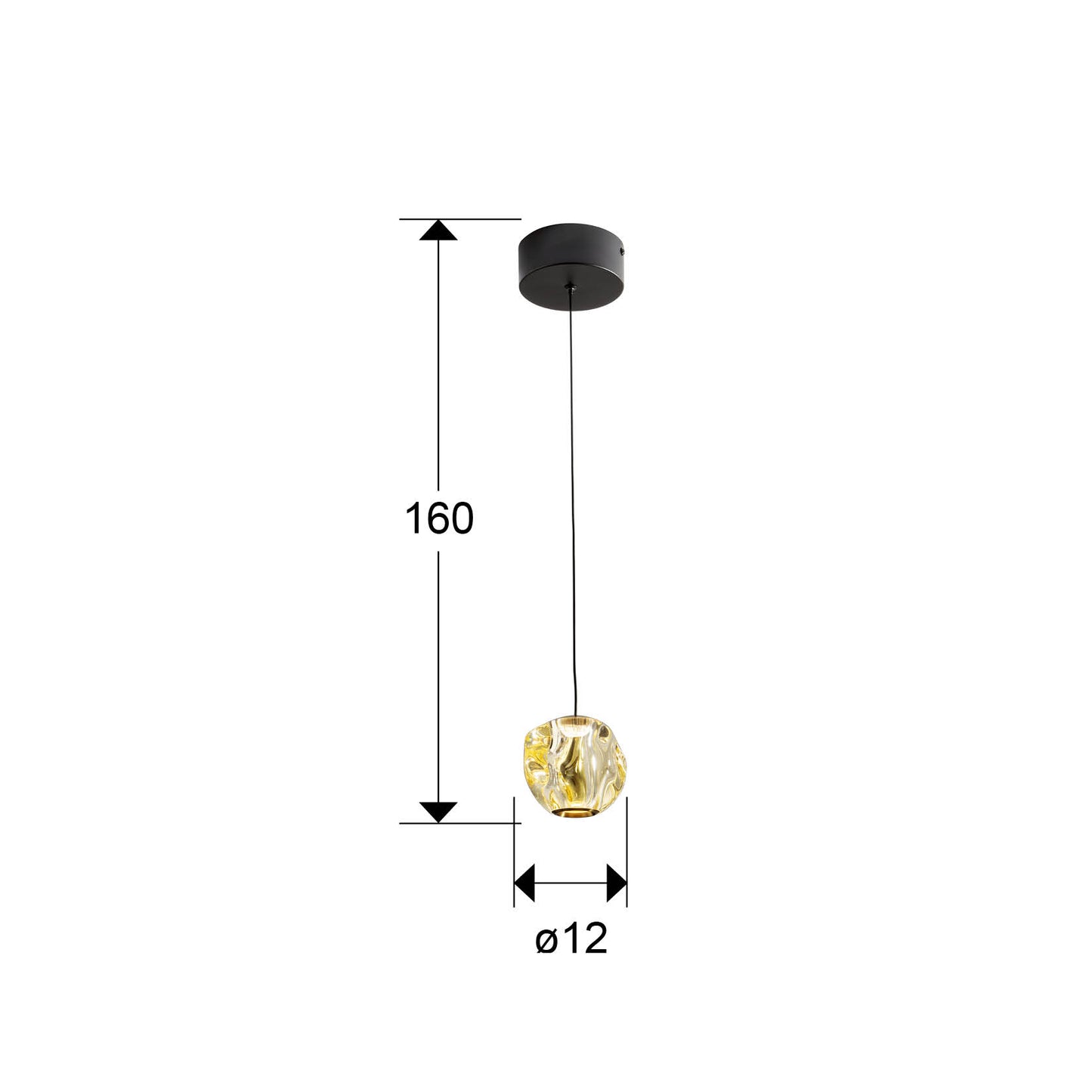 Medidas Lámpara Schuller Zaria 502177: Ø12cm, Alto 25-160cm. Iluminación LED 4.2W, 275lm, 3000K.