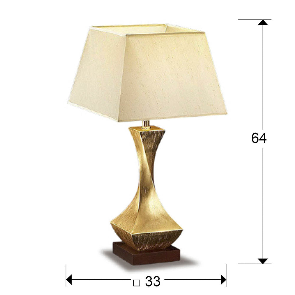 Medidas Lámpara Sobremesa Deco Oro Schuller 662536: 33x64x33cm. Ancho, alto y profundidad. LuzGuru.