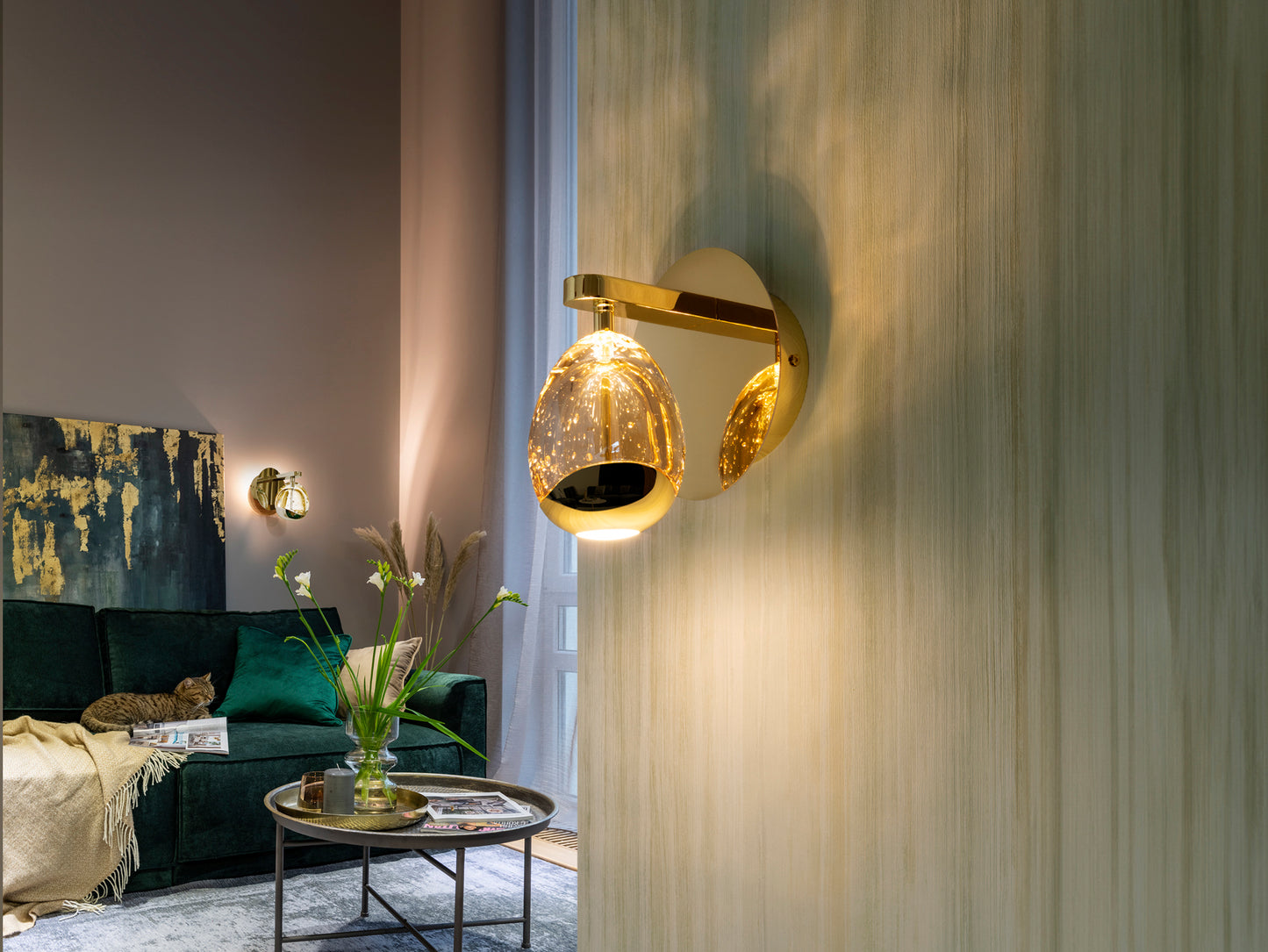 Aplique de Pared Dorado ROCIO - Schuller - Calidad Premium | luzguru.com