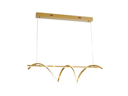 Detalle de la Lámpara Asure Oro Regulable Schuller (Ref. 601832), mostrando su acabado en acero inoxidable oro brillo y difusor de silicona opal. Iluminación LED regulable.