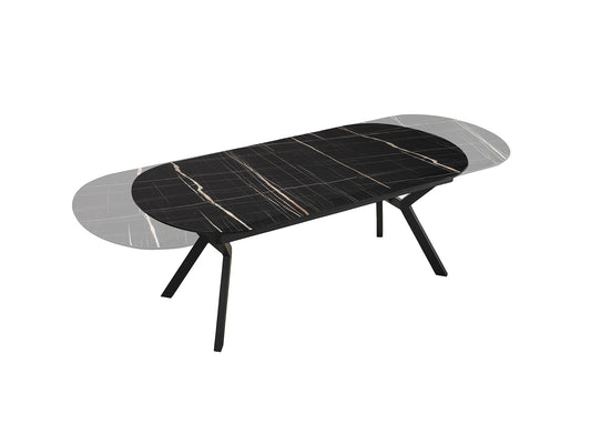 Mesa Comedor Extensible Marmol Negro - Schuller Antea - Calidad Premium | luzguru.com